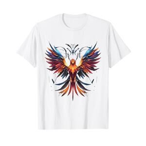 Polygon Phoenix From The Ashes Mystical Bird  T-Shirt